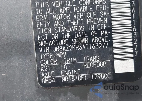 JN8AZ2KR3AT163277